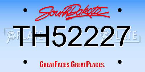 TH52227 South Dakota License Plate
