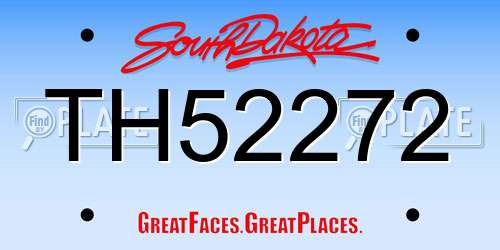TH52272 South Dakota License Plate