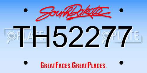 TH52277 South Dakota License Plate