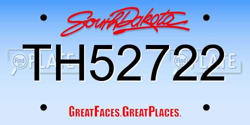 TH52722 South Dakota License Plate