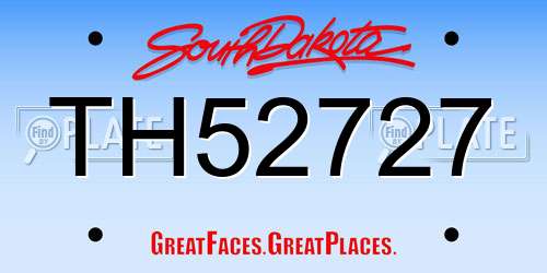 TH52727 South Dakota License Plate
