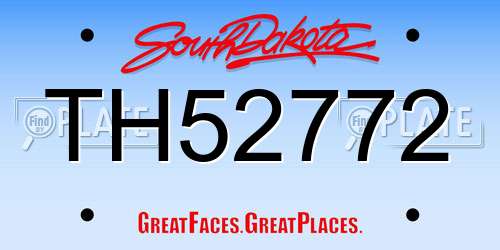 TH52772 South Dakota License Plate
