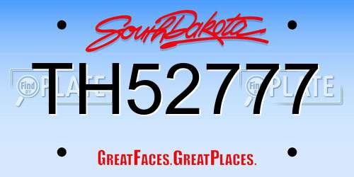 TH52777 South Dakota License Plate