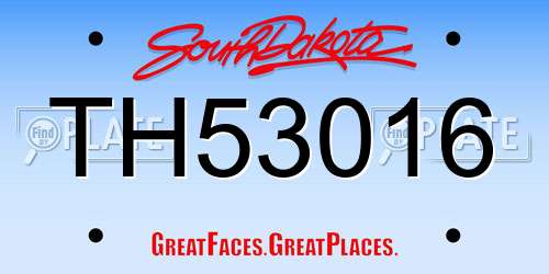 TH53016 South Dakota License Plate