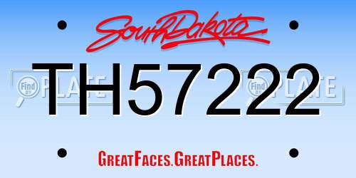 TH57222 South Dakota License Plate