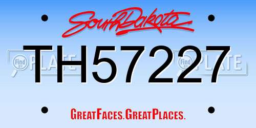 TH57227 South Dakota License Plate
