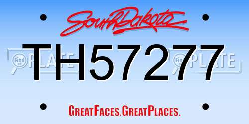 TH57277 South Dakota License Plate