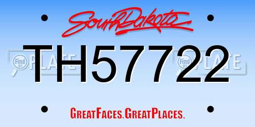 TH57722 South Dakota License Plate