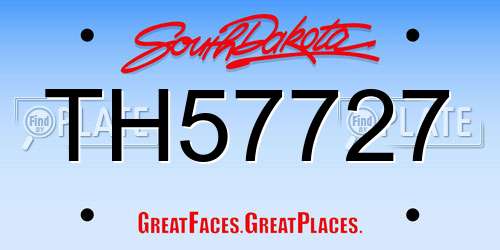 TH57727 South Dakota License Plate