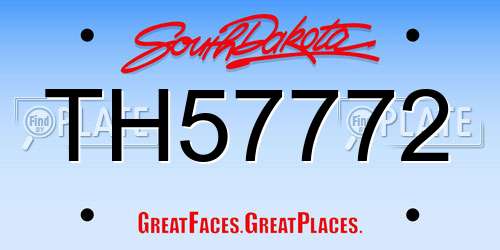 TH57772 South Dakota License Plate