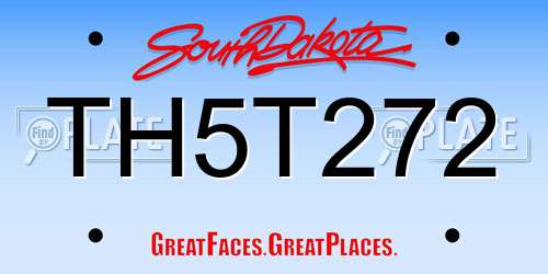 TH5T272 South Dakota License Plate