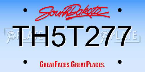 TH5T277 South Dakota License Plate