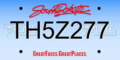TH5Z277 South Dakota License Plate