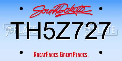 TH5Z727 South Dakota License Plate