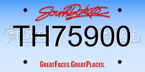 TH75900 South Dakota License Plate