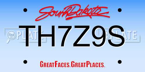TH7Z9S South Dakota License Plate