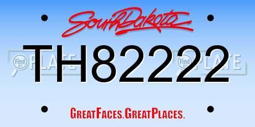 TH82222 South Dakota License Plate