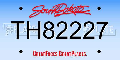 TH82227 South Dakota License Plate