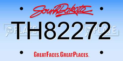 TH82272 South Dakota License Plate