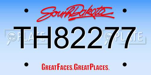 TH82277 South Dakota License Plate