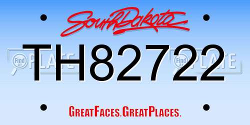 TH82722 South Dakota License Plate