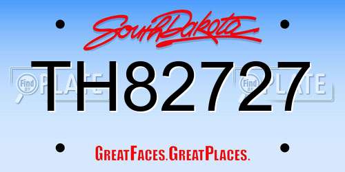 TH82727 South Dakota License Plate