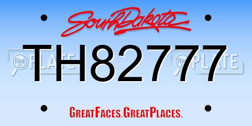 TH82777 South Dakota License Plate
