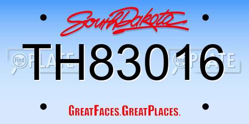 TH83016 South Dakota License Plate