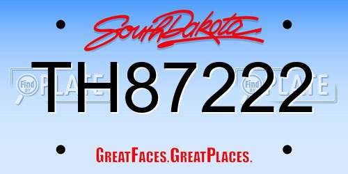 TH87222 South Dakota License Plate