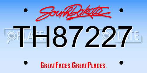 TH87227 South Dakota License Plate