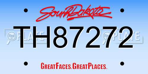 TH87272 South Dakota License Plate