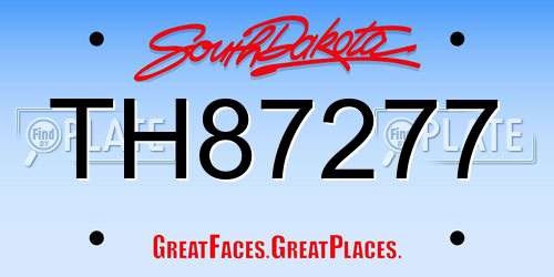 TH87277 South Dakota License Plate