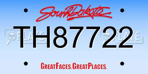 TH87722 South Dakota License Plate