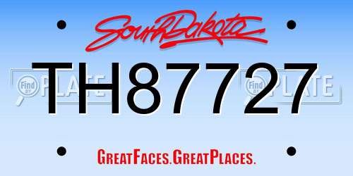 TH87727 South Dakota License Plate