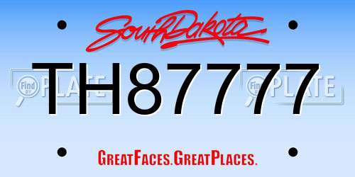 TH87777 South Dakota License Plate