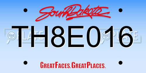 TH8E016 South Dakota License Plate