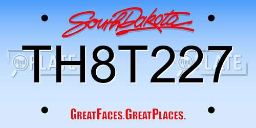 TH8T227 South Dakota License Plate