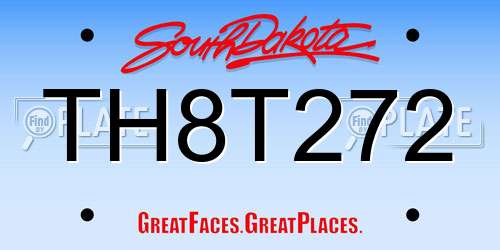 TH8T272 South Dakota License Plate