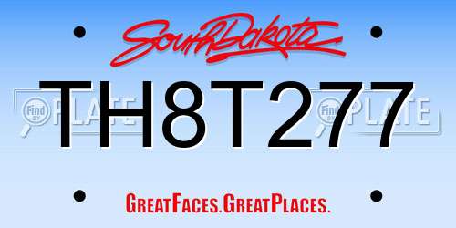 TH8T277 South Dakota License Plate