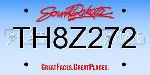 TH8Z272 South Dakota License Plate