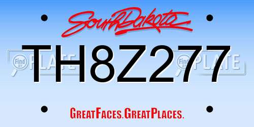 TH8Z277 South Dakota License Plate