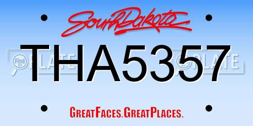 THA5357 South Dakota License Plate
