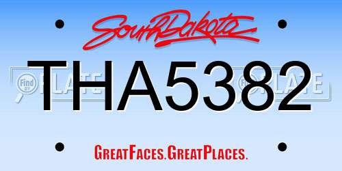 THA5382 South Dakota License Plate