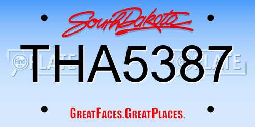 THA5387 South Dakota License Plate