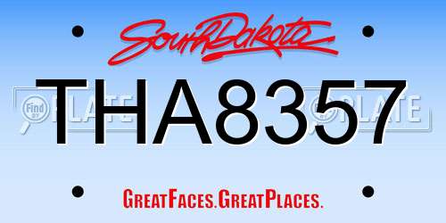 THA8357 South Dakota License Plate