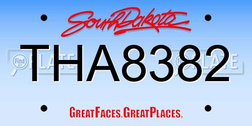 THA8382 South Dakota License Plate