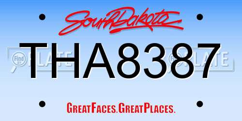 THA8387 South Dakota License Plate