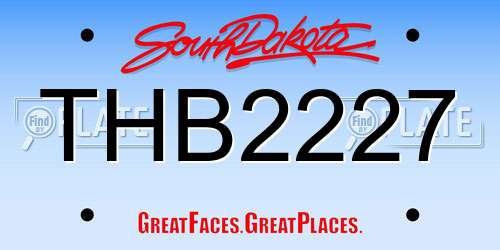 THB2227 South Dakota License Plate
