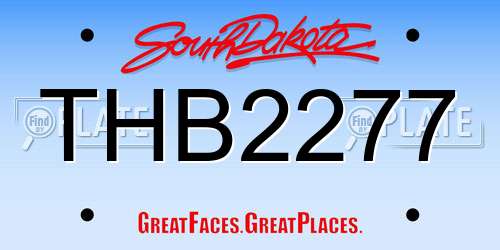 THB2277 South Dakota License Plate
