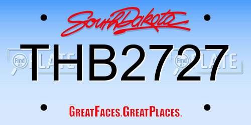 THB2727 South Dakota License Plate